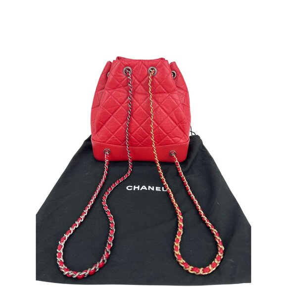 Chanel Aged Calfskin Quilted Small Gabrielle Red Backpack main image 9
